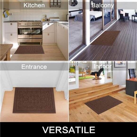 Indoor Door Mat Front Door Mat Indoor Rugs for Entryway - 24" x 36", Coffee - Picture 2 of 6